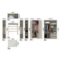 Guarda Roupa Canto Casal Com Vidro Reflecta Crema Com Cinza - 5