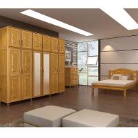 Guarda-roupa 12 Portas Cama Cômoda 6 Gavetas Madeira Mel - 1