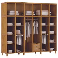 Guarda-roupa 12 Portas Cama Cômoda 6 Gavetas Madeira Mel