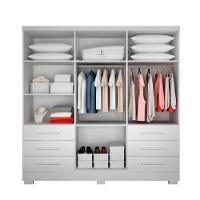 Guarda Roupa Agata 6 Portas 6 Gavetas Com 6 Pés Branco - 2