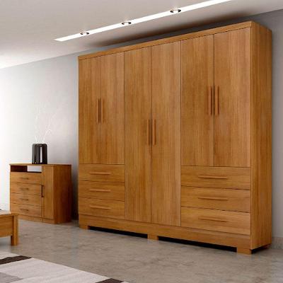 Guarda Roupa Casal Agata 6 Portas de Bater 6 Gavetas Cumaru MDP
