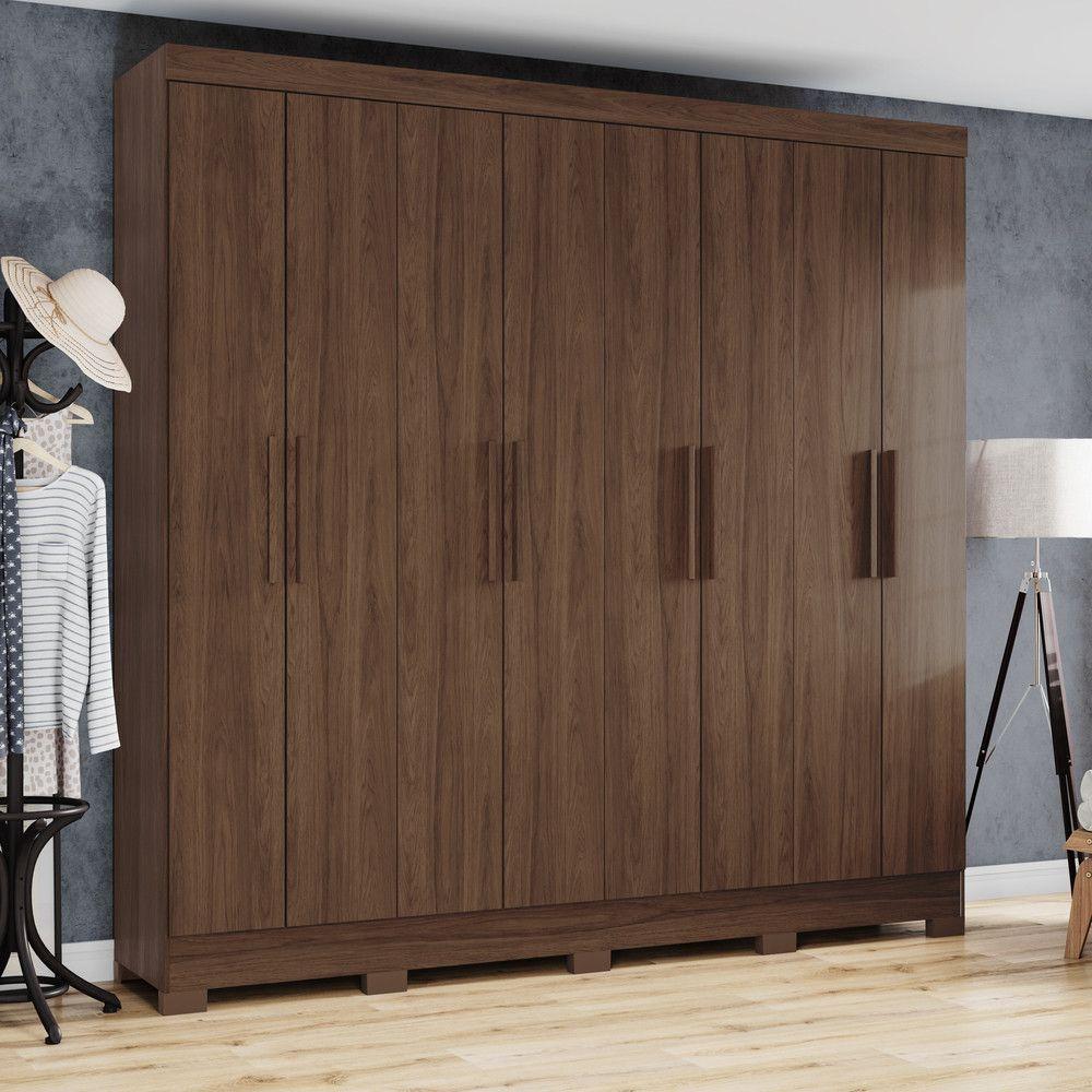 Guarda Roupa Casal 08 Portas 04 Gavetas B51 Briz Castanho Hp - 1