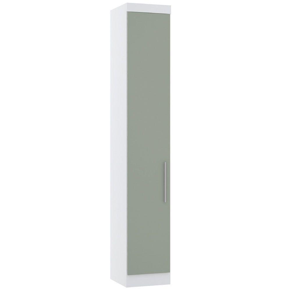 Guarda Roupa Modulado 38cm 1 Porta Alpes Luciane Móveis Branco Pf Com Verde Pf - 1