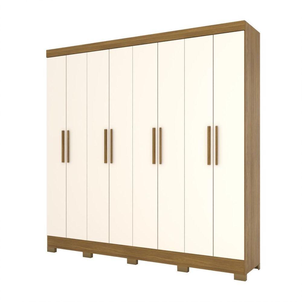 Guarda Roupa Casal 08 Portas 04 Gavetas B51 Briz Nature Com Off White - 2