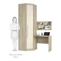 Guarda Roupa 4 Prateleiras C/Escrivaninha E Painel Avelã - 3