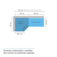 Guarda Roupa 4 Prateleiras C/Escrivaninha E Painel Avelã - 5