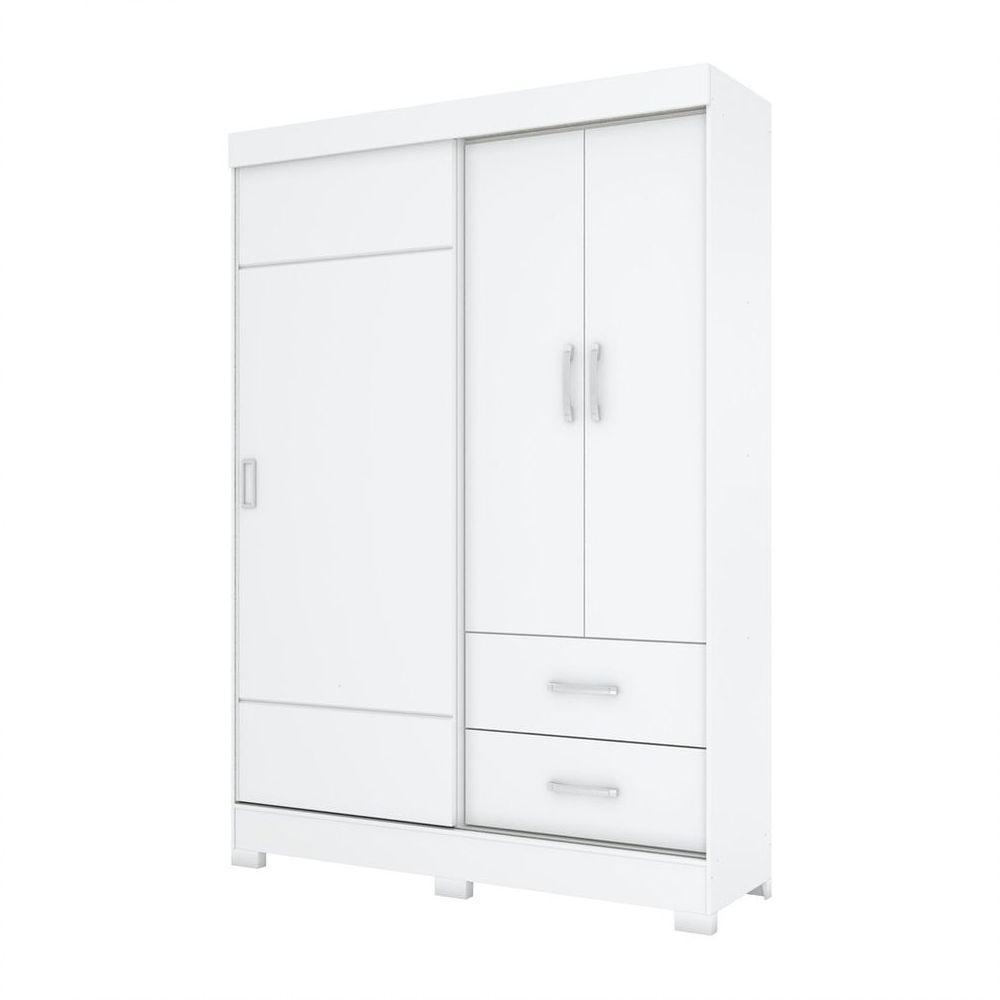 Guarda Roupa Solteiro 03 Portas 02 Gavetas Corba Briz Branco/branco E Rosa Chá Ii - 5