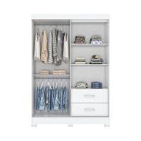 Guarda Roupa Solteiro 03 Portas 02 Gavetas Corba Briz Branco/branco E Rosa Chá Ii - 6