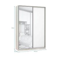 Guarda-roupa 2 Portas De Correr 160Cm Crema Com Branco Mat - 2