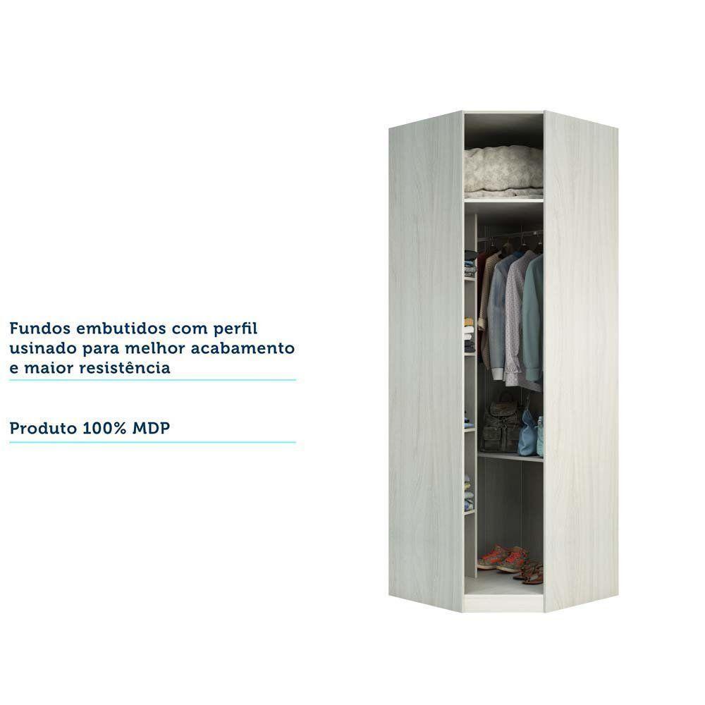 Guarda Roupa 83,8cm 5 Prateleiras 1 Cabideiro Legno Crema - 3