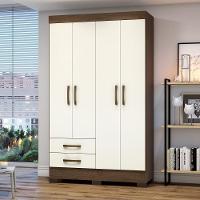 Guarda Roupa 04 Portas 02 Gavetas Be12 Briz Castanho Hp - 1