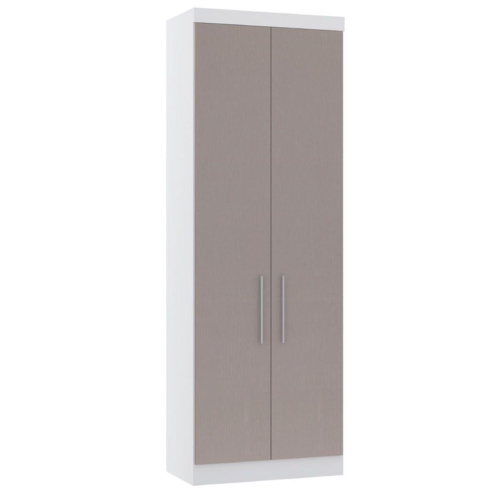 Guarda Roupa Modulado 79cm 2 Portas Alpes Luciane Móveis Branco Pf Com Cinammon Pf - 1