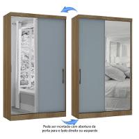 Guarda Roupa Modulado 134,50cm 2 Portas De Correr Com Espelho Paris Avelã Pf Com Grey Sky Pf - 5