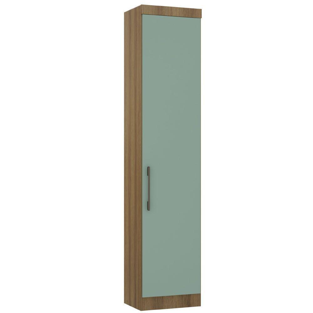 Guarda Roupa Sapateira Modulada 50cm 1 Porta Paris Luciane Móveis Avelã Pf Com Verde Pf - 1