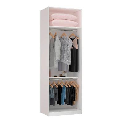 Guarda Roupa Closet Sem Porta 80,4cm 2 Cabideiros, Prateleira E Maleiro Prime Luciane Móveis Branco