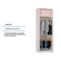 Guarda Roupa Closet Sem Porta 80,4cm 2 Cabideiros, Prateleira E Maleiro Prime Luciane Móveis Branco - 5