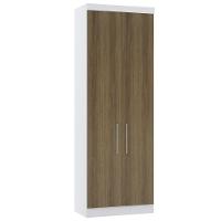 Guarda Roupa Modulado 79cm 2 Portas Alpes Luciane Móveis Branco Pf Com Avelã Pf - 1