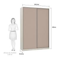 Guarda-roupa 2 Portas De Correr 160Cm Crema Com Connect - 2