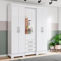 Guarda Roupa Casal 06 Portas 03 Gavetas Mentor Briz Branco - 1