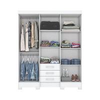 Guarda Roupa Casal 06 Portas 03 Gavetas Mentor Briz Branco - 10