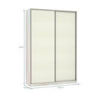 Guarda-roupa 2 Portas De Correr 160Cm Crema Com Kashmir - 2