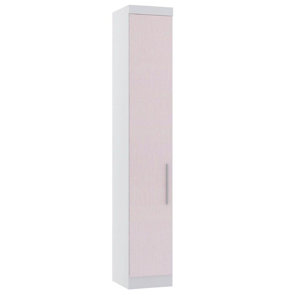 Guarda Roupa Modulado 38cm 1 Porta Alpes Luciane Móveis Branco Pf Com Rosa Pf - 1
