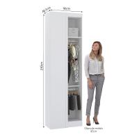 Guarda Roupa De Canto Reto Modulado 90cm 1 Porta Alpes Luciane Móveis Branco Pf Com Grey Sky Pf - 2