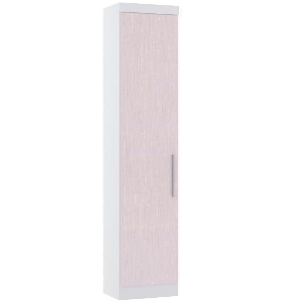 Guarda Roupa Sapateira Modulado 50cm 1 Porta Alpes Luciane Móveis Branco Pf Com Rosa Pf - 1