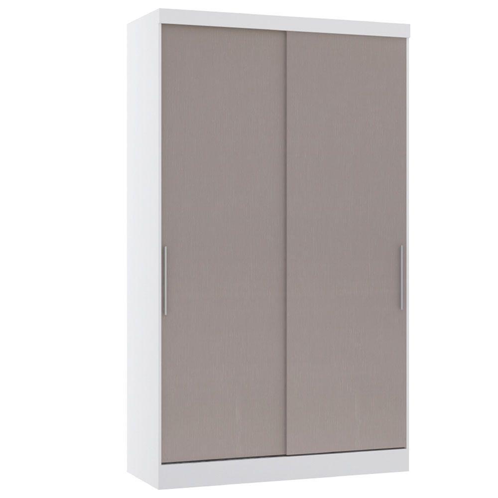 Guarda Roupa Modulado 134,50cm 2 Portas De Correr Alpes Luciane Móveis Branco Pf Com Cinammon Pf - 1