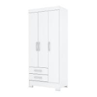Guarda-roupa Solteiro 03 Portas 02 Gavetas Sensi Briz Branco/branco E Rosa Chá Ii - 5