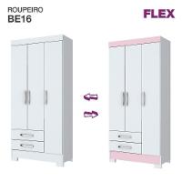 Guarda-roupa Solteiro 03 Portas 02 Gavetas Sensi Briz Branco/branco E Rosa Chá Ii - 7