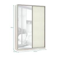 Guarda-roupa 2 Portas De Correr 160Cm Crema Com Kashmir - 2