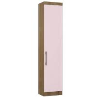 Guarda Roupa Sapateira Modulada 50cm 1 Porta Paris Luciane Móveis Avelã Pf Com Rosa Pf - 5