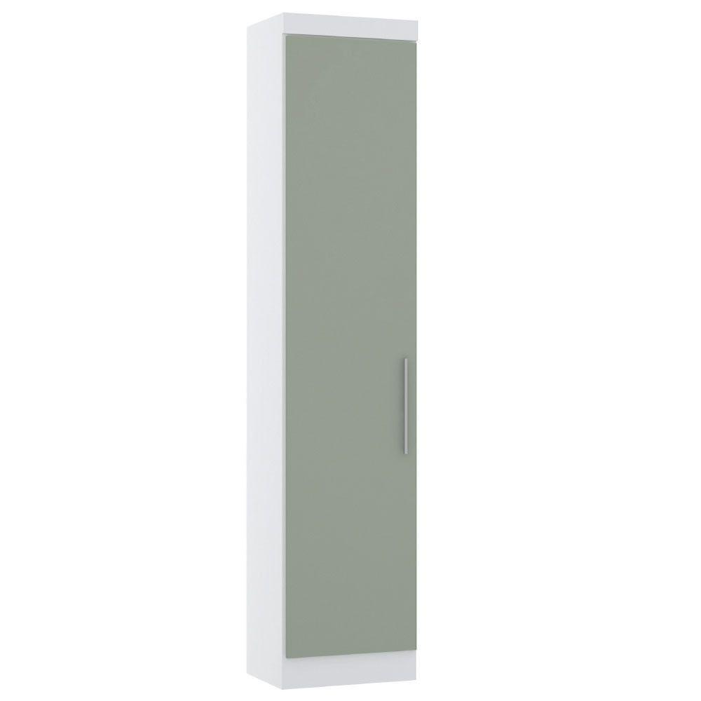 Guarda Roupa Sapateira Modulado 50cm 1 Porta Alpes Luciane Móveis Branco Pf Com Verde Pf - 1