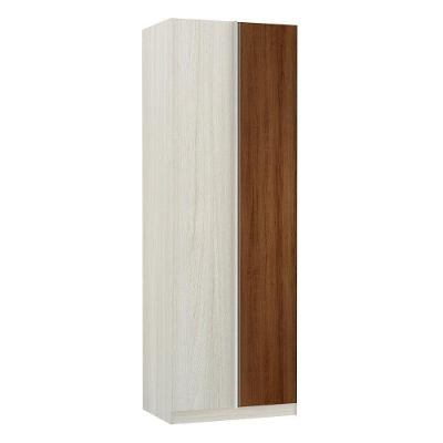 Guarda Roupa Solteiro de Canto Prime Plus 1 Porta Bater Legno Crema com Nogueira Dourado