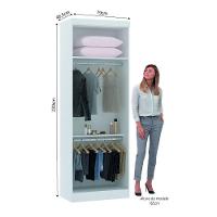Guarda Roupa Modulado 79cm 2 Portas Alpes Luciane Móveis Branco Pf Com Rosa Pf - 3