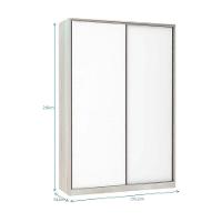 Guarda-roupa 2 Portas De Correr 160Cm Crema Com Branco Mat - 2