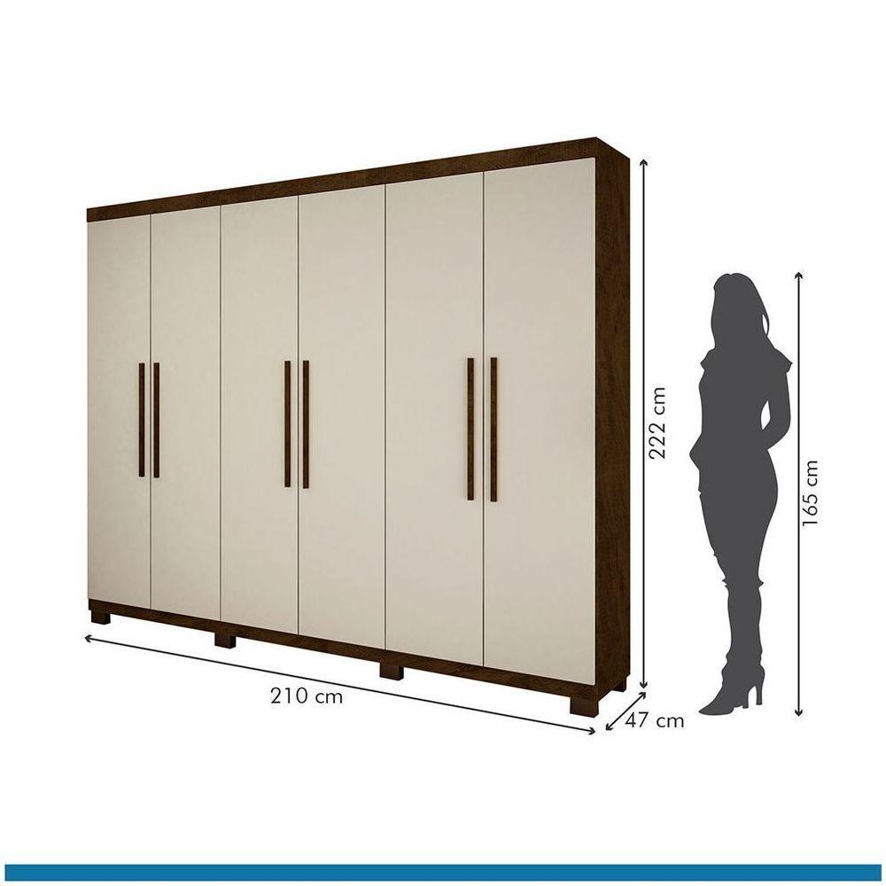 Roupeiro 6 Portas 4 Gavetas Master Branco - 2