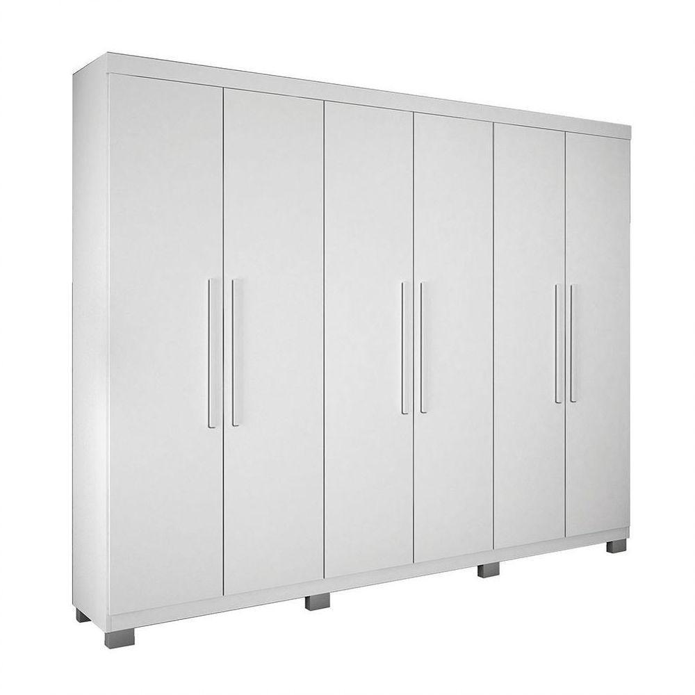 Roupeiro 6 Portas 4 Gavetas Master Branco - 1