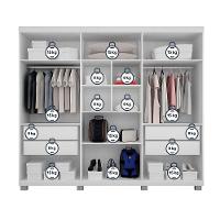 Roupeiro 6 Portas 4 Gavetas Master Branco