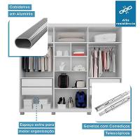 Roupeiro 6 Portas 4 Gavetas Master Branco - 6