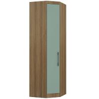 Guarda Roupa De Canto Diagonal Modulado 70cm 1 Porta Paris Luciane Móveis Avelã Pf Com Verde Pf - 8