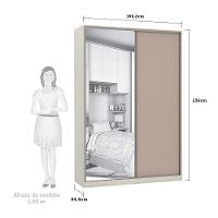 Guarda-roupa 2 Portas De Correr 160Cm Crema Com Connect