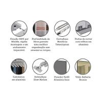 Guarda Roupa 2 Portas De Correr 159cm Branco Com Cinza Puro - 3