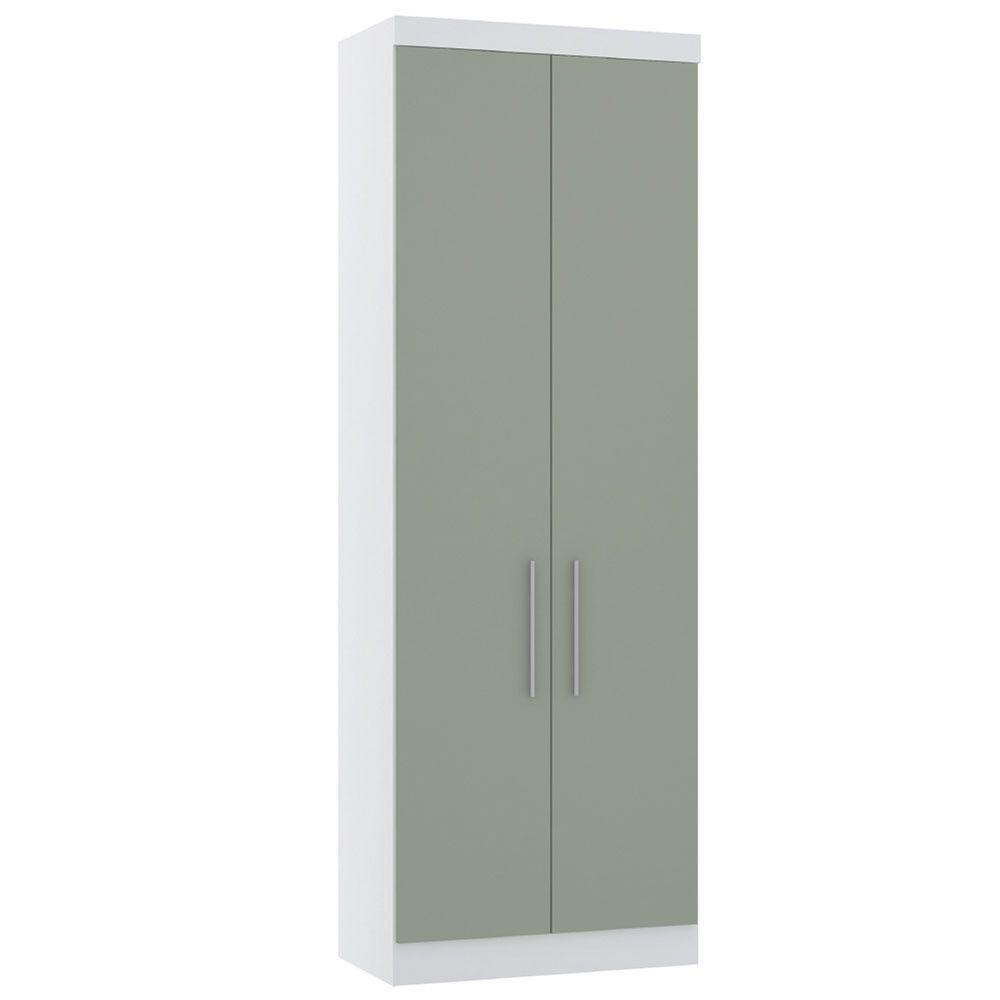 Guarda Roupa Modulado 101,50cm 3 Portas Alpes Luciane Móveis Branco Pf Com Grey Sky Pf - 1