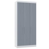 Guarda Roupa Modulado 101,50cm 3 Portas Alpes Luciane Móveis Branco Pf Com Grey Sky Pf - 9