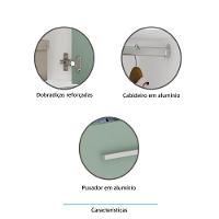 Guarda Roupa Modulado 101,50cm 3 Portas Alpes Luciane Móveis Branco Pf Com Grey Sky Pf