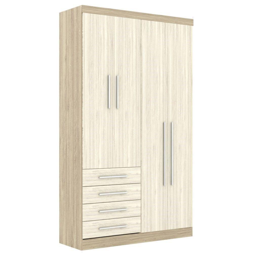 Guarda Roupa Modulado 4 Portas 4 Gavetas 193 Master Avelã Rústico/Ártico Rústico - Eucamóveis - 1