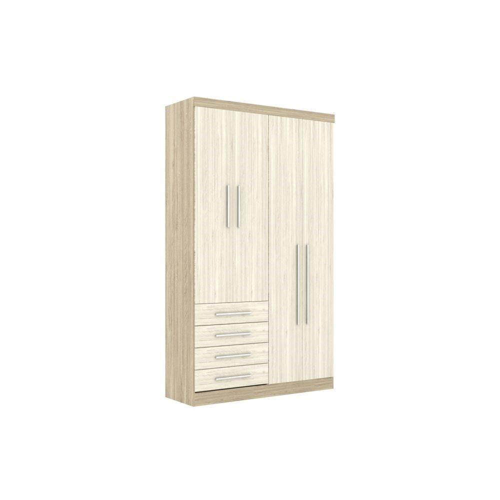 Guarda Roupa Modulado 4 Portas 4 Gavetas 193 Master Avelã Rústico/Ártico Rústico - Eucamóveis - 3