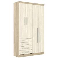 Guarda Roupa Modulado 4 Portas 4 Gavetas 193 Master Avelã Rústico/Ártico Rústico - Eucamóveis - 1